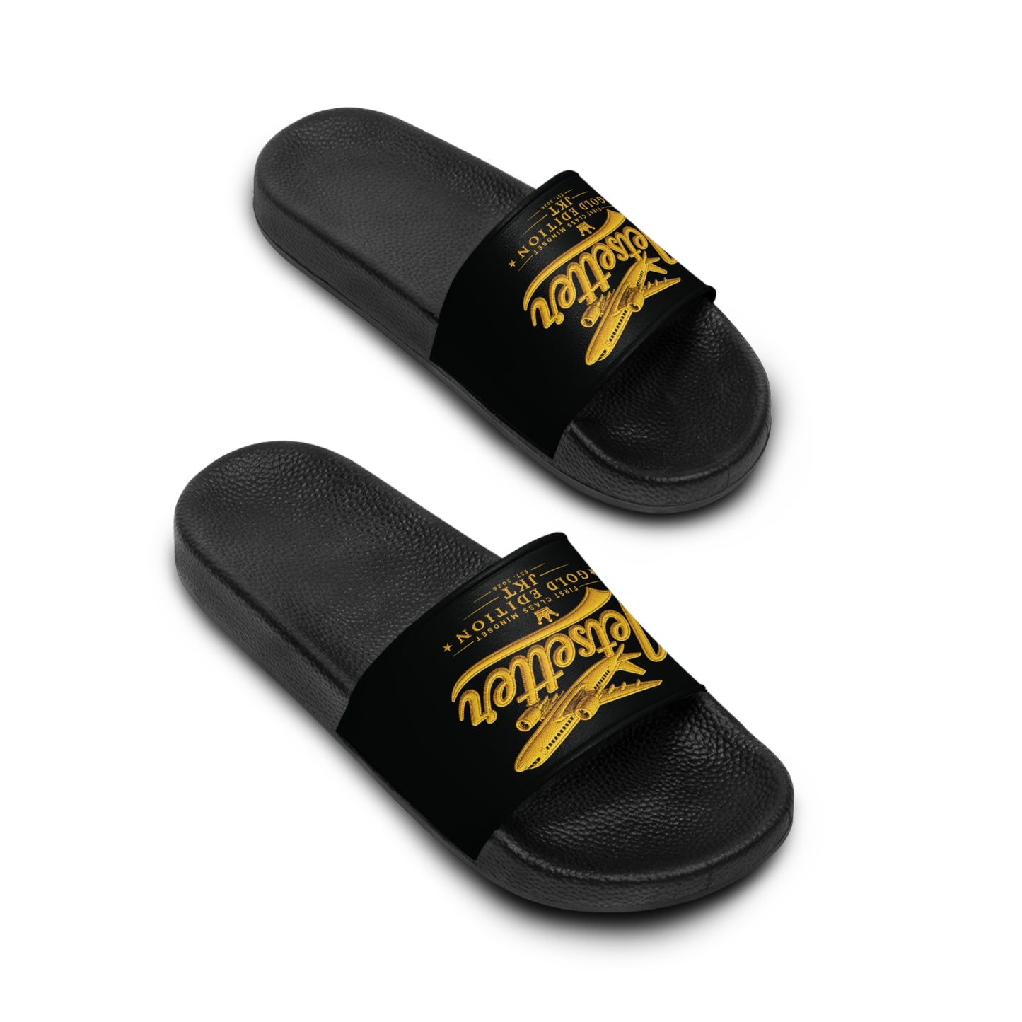 Men's Slide Sandals, Jetsetter Gold Edition Juskay Footwear