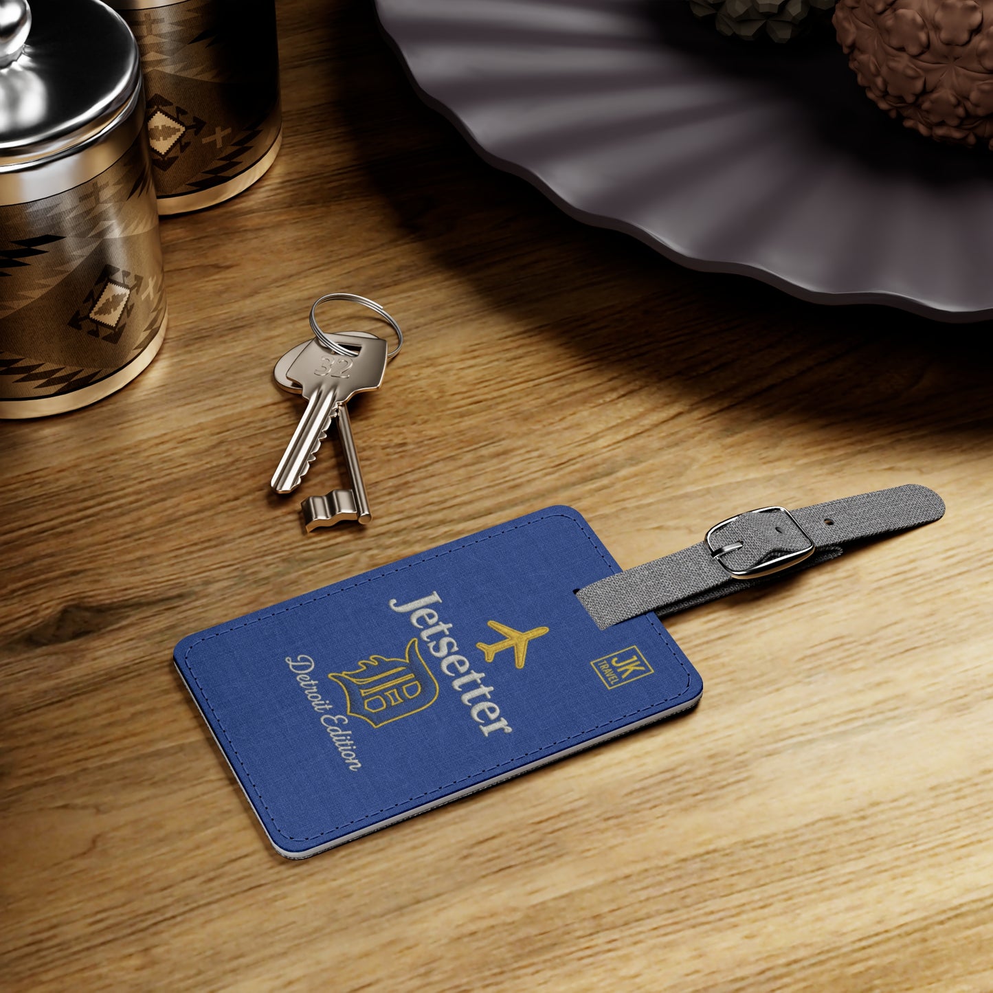Jetsetter Blue Saffiano Luggage Tag — Personalized Travel ID