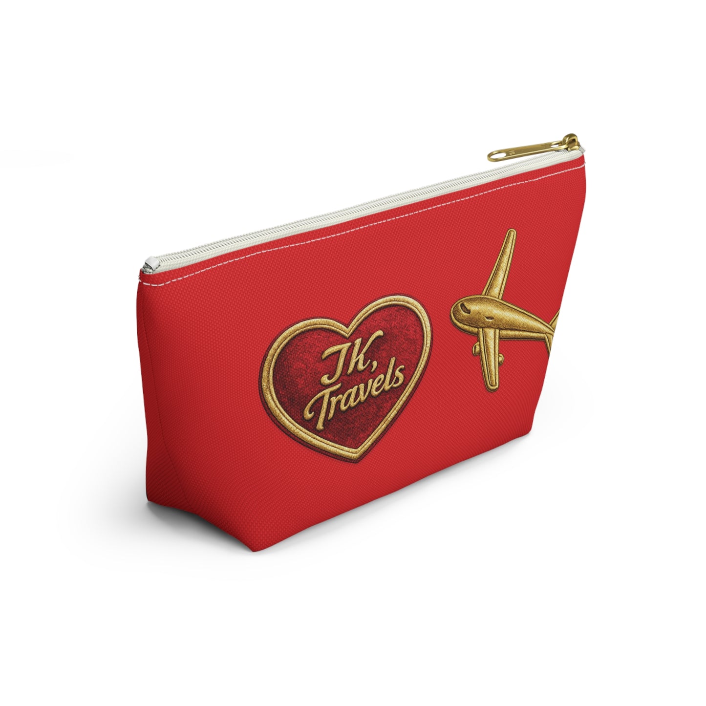 Wanderlust JusKay Red Accessory Pouch — T‑Bottom Makeup Bag