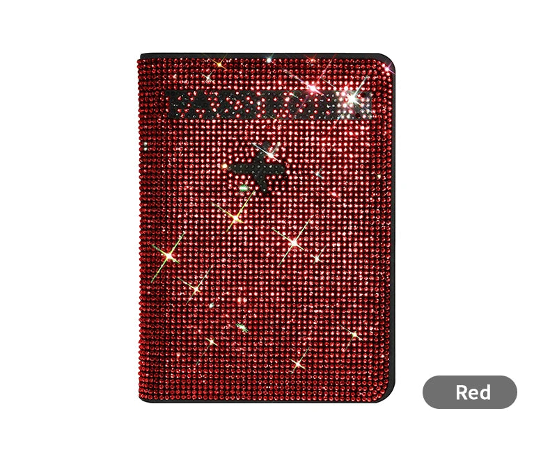 Bling Passport Holder Travel Card Case Diamond