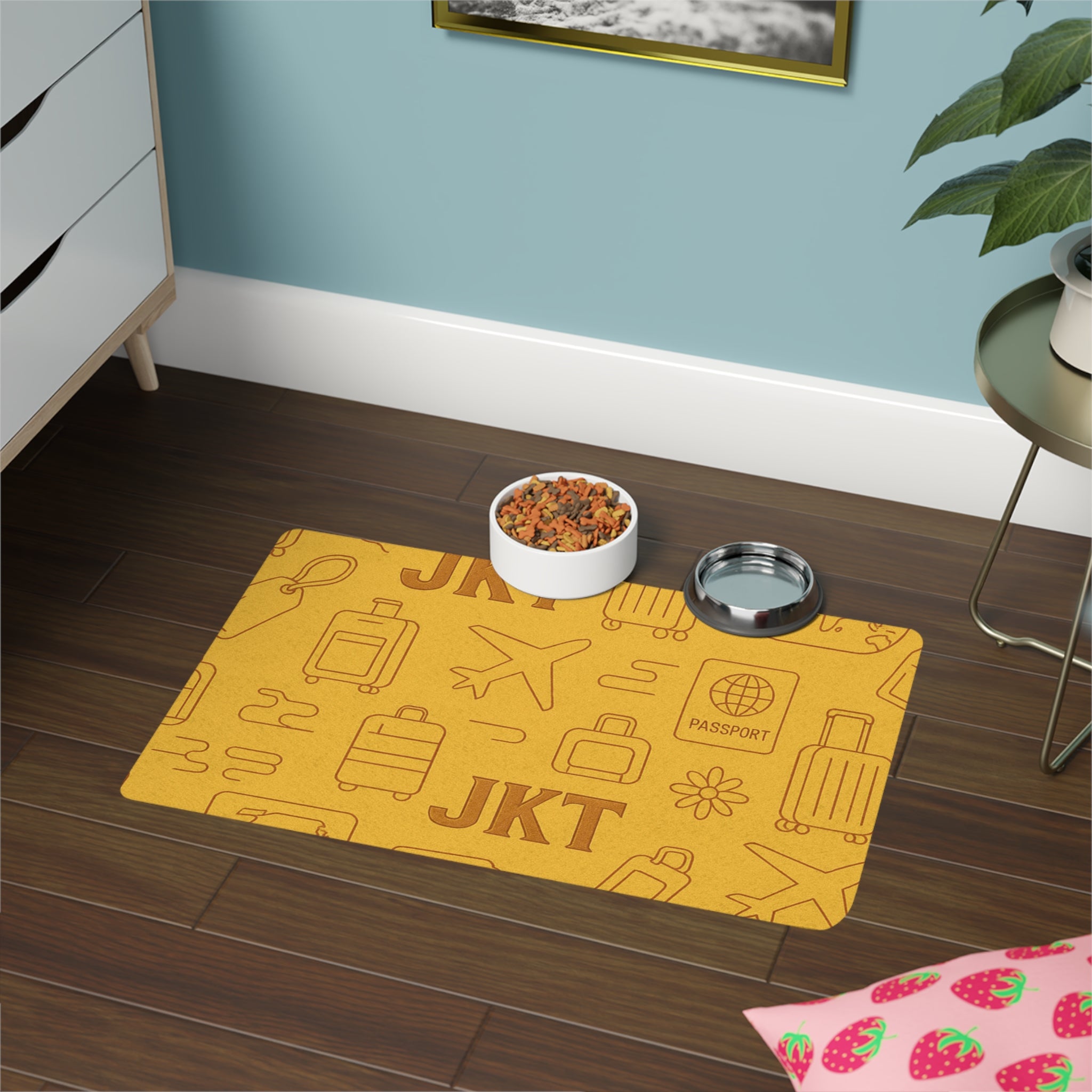 Stylish Pet Food Mat with Juskay Design, Cat & Dog Mat