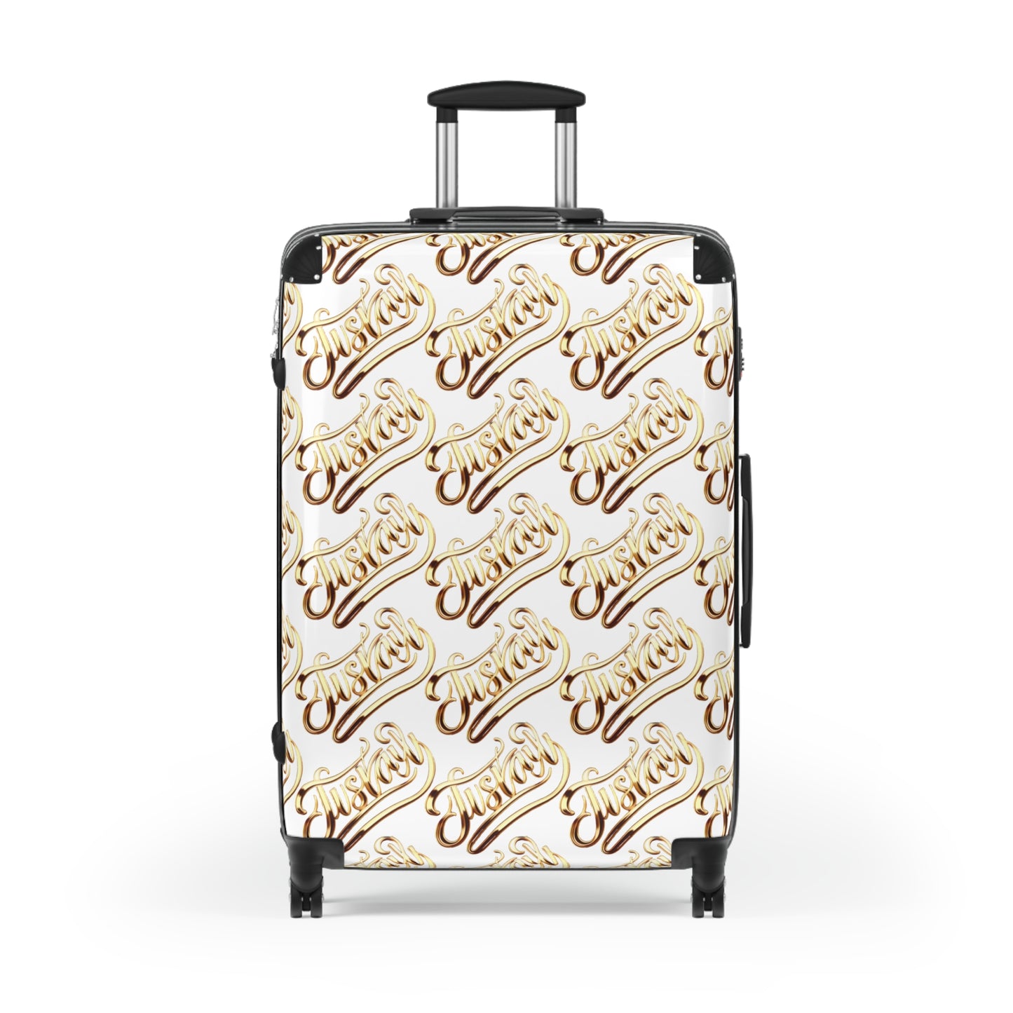 Suitcase with Luxe 'JusKay' Script Pattern — Travel Luggage