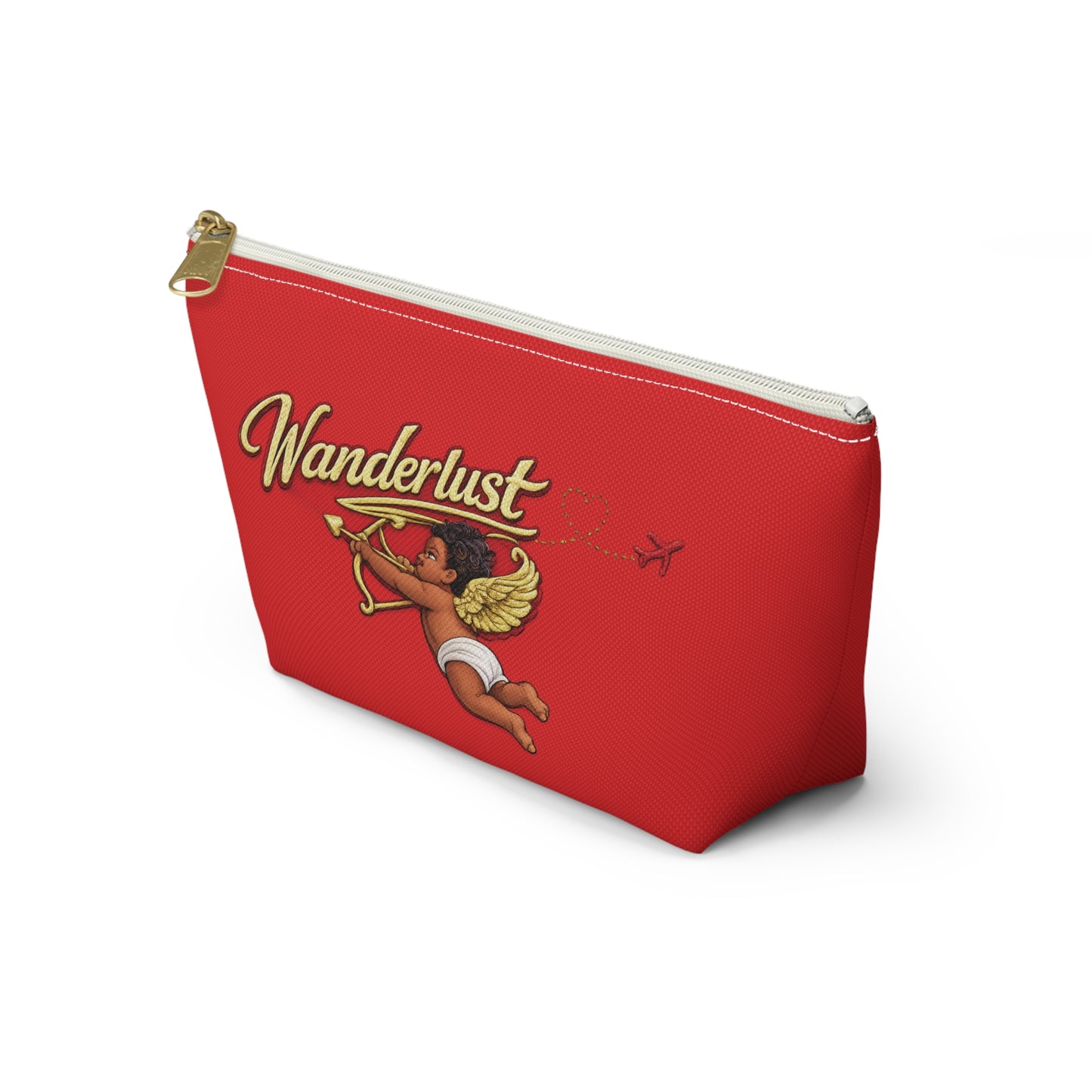 Wanderlust JusKay Red Accessory Pouch — T‑Bottom Makeup Bag