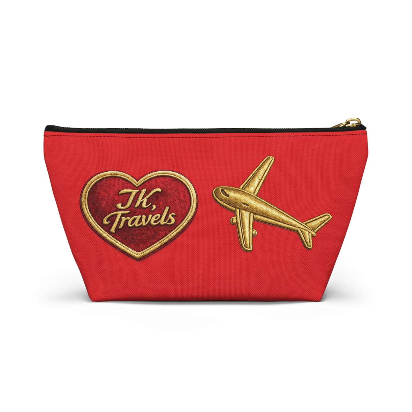 Wanderlust JusKay Red Accessory Pouch — T‑Bottom Makeup Bag