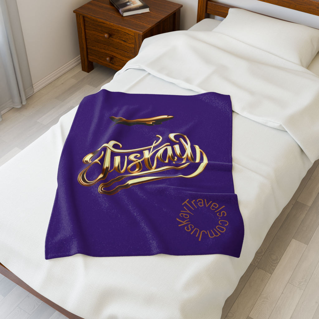 Plush Travel Blanket - Juskay Design (Purple)