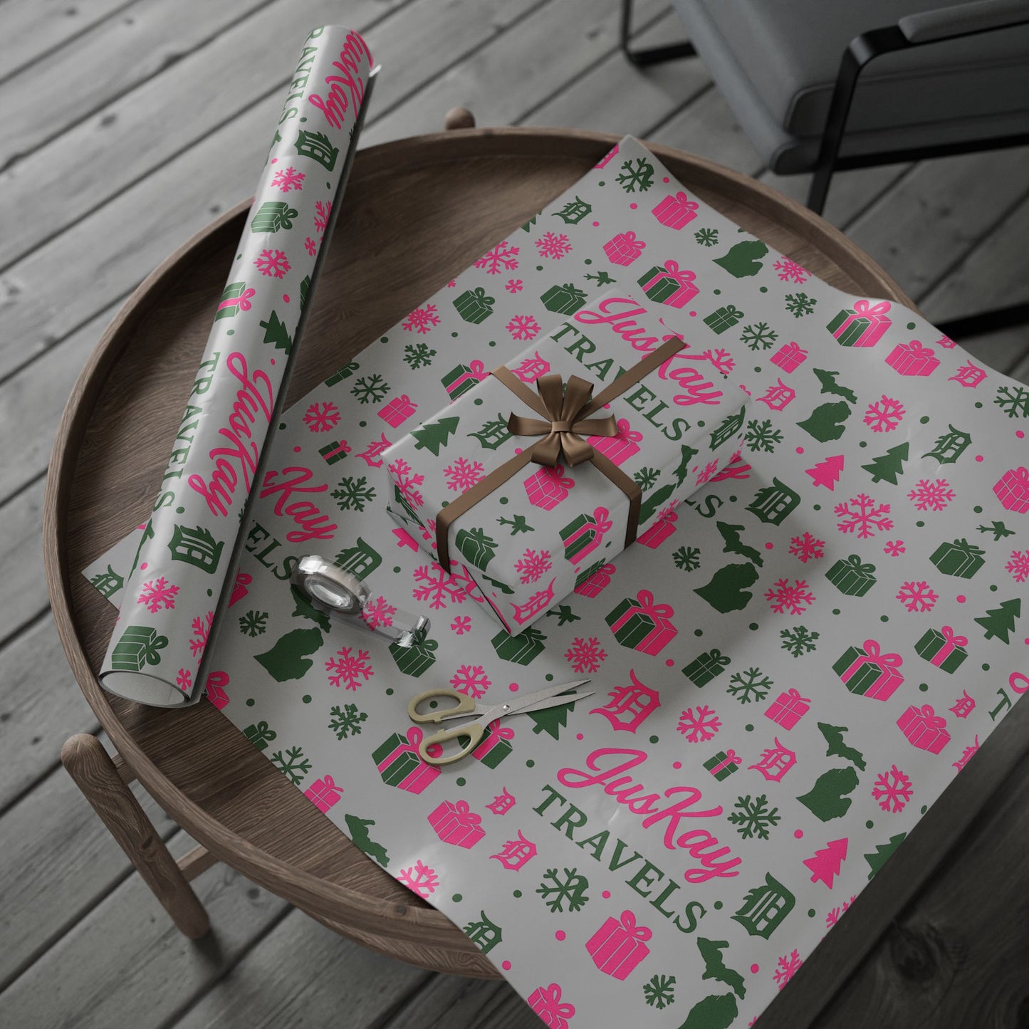 Michigan | Holiday Wrapping Paper | JusKay Travels Design