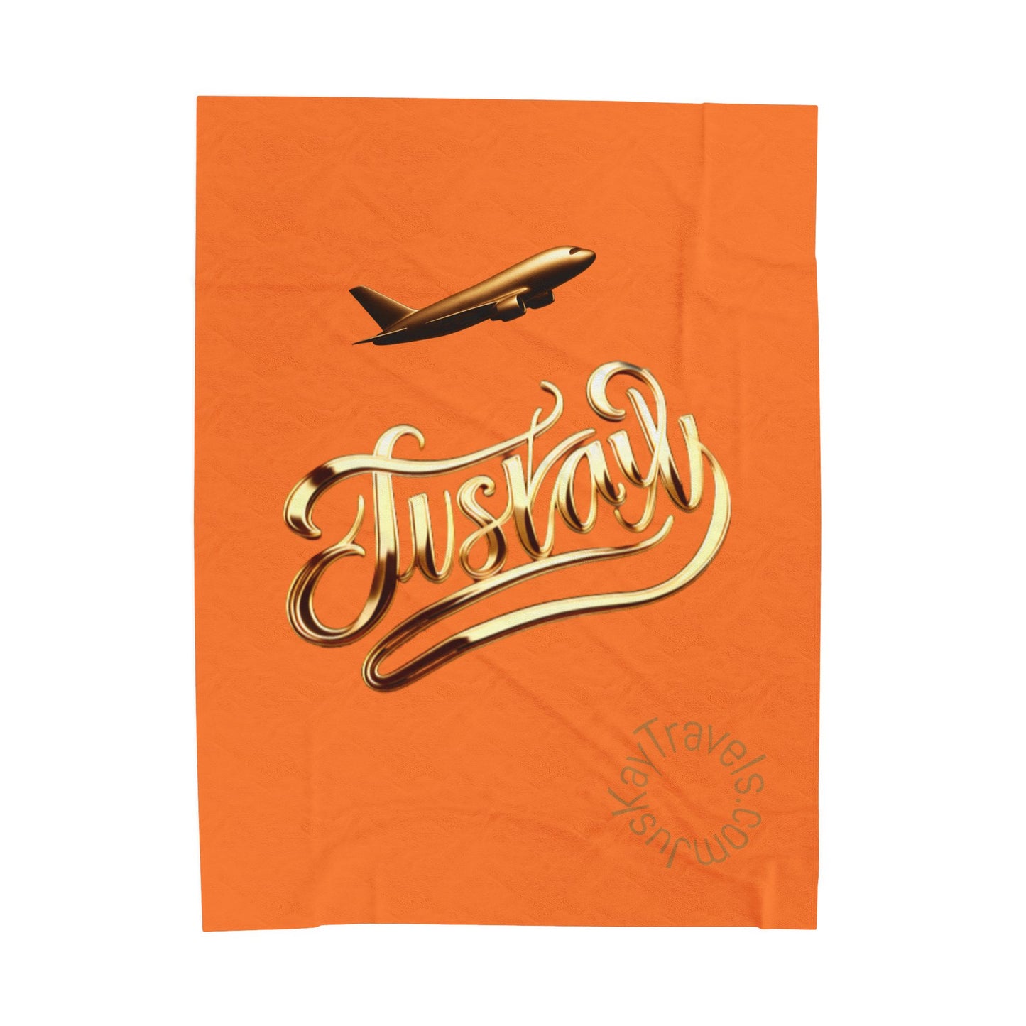 Plush Travel Blanket | JusKay Design (Orange)