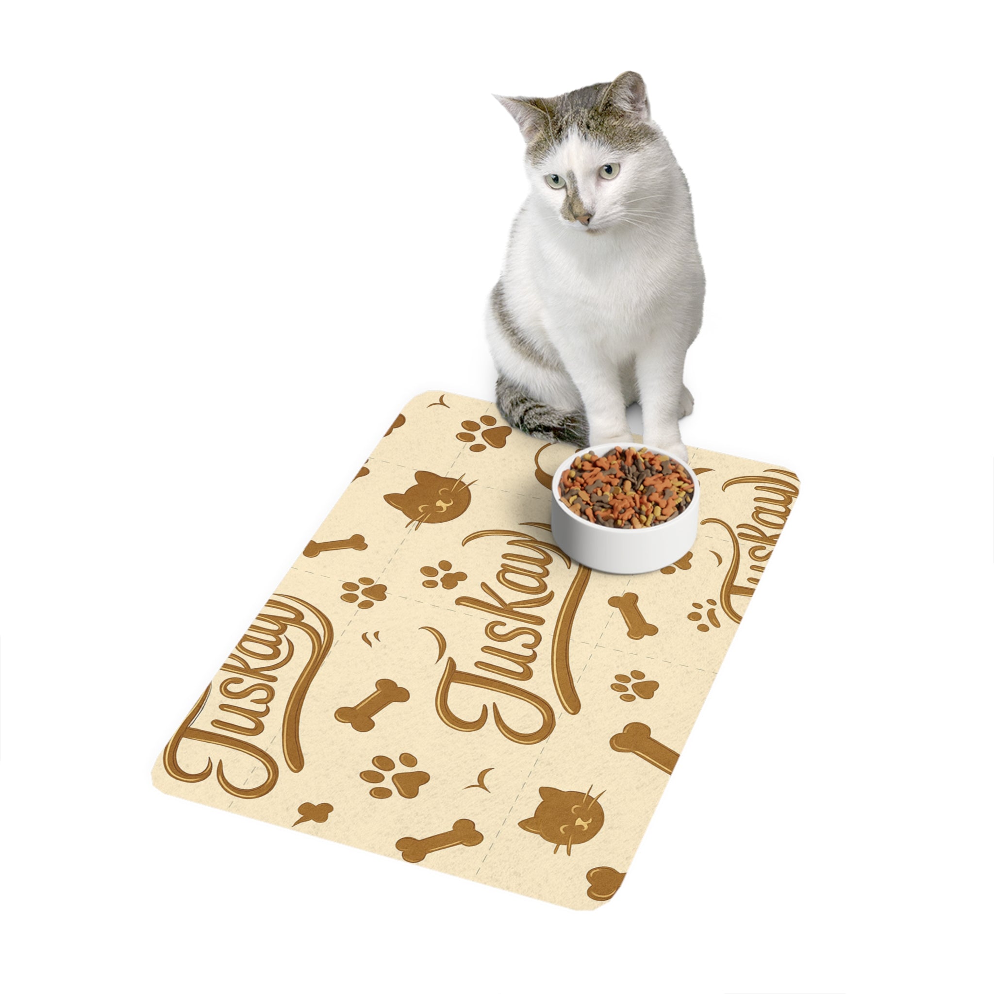 Stylish Pet Food Mat with Juskay Design, Cat & Dog Mat