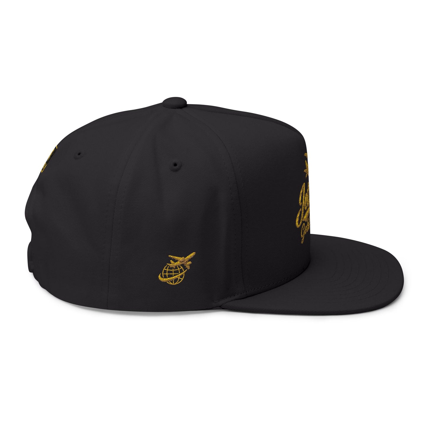 Jetsetter | Gold Edition | Flat Bill Cap - Embroidered Travel Hat