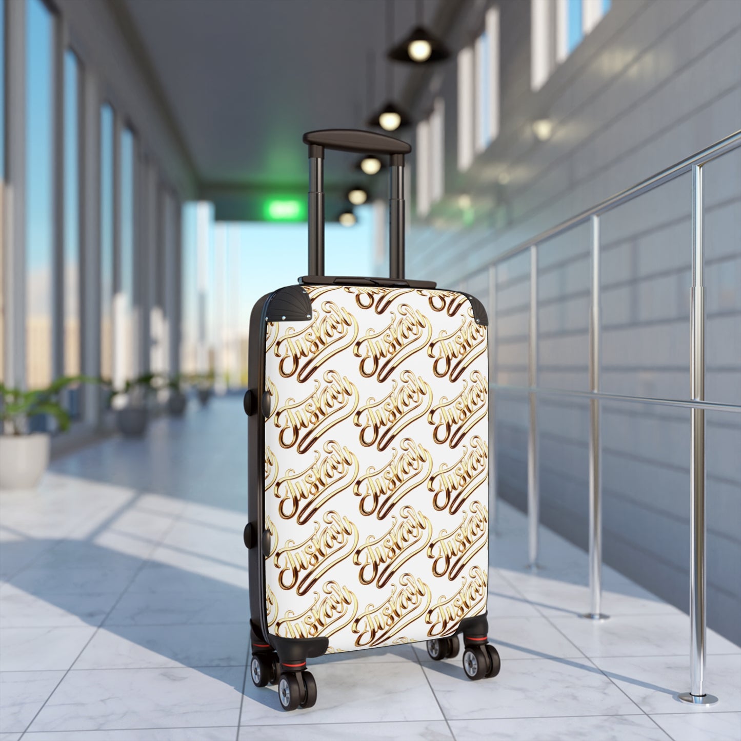 Suitcase with Luxe 'JusKay' Script Pattern — Travel Luggage