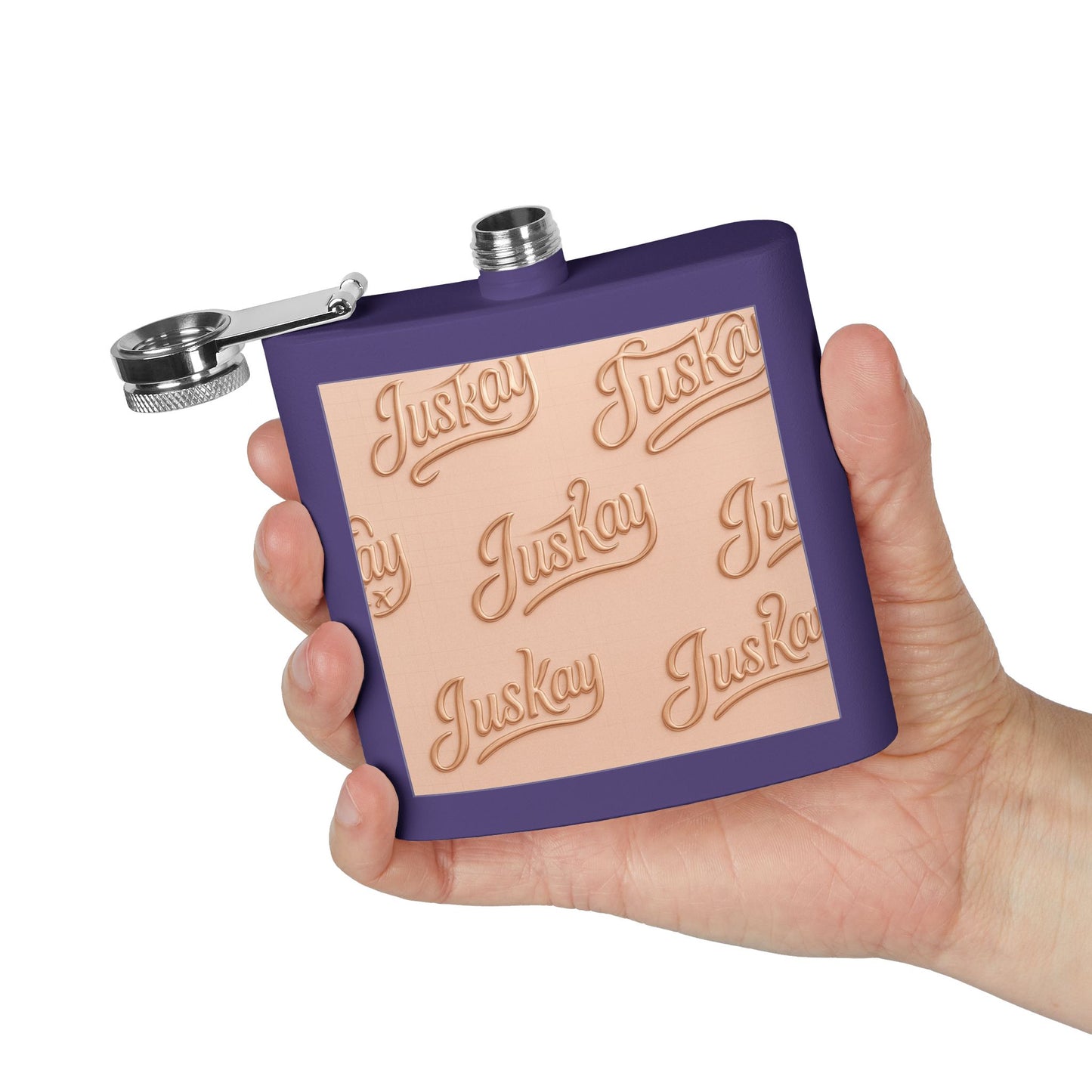 Stainless Steel Flask 6oz Luxe Pattern | JusKay Design