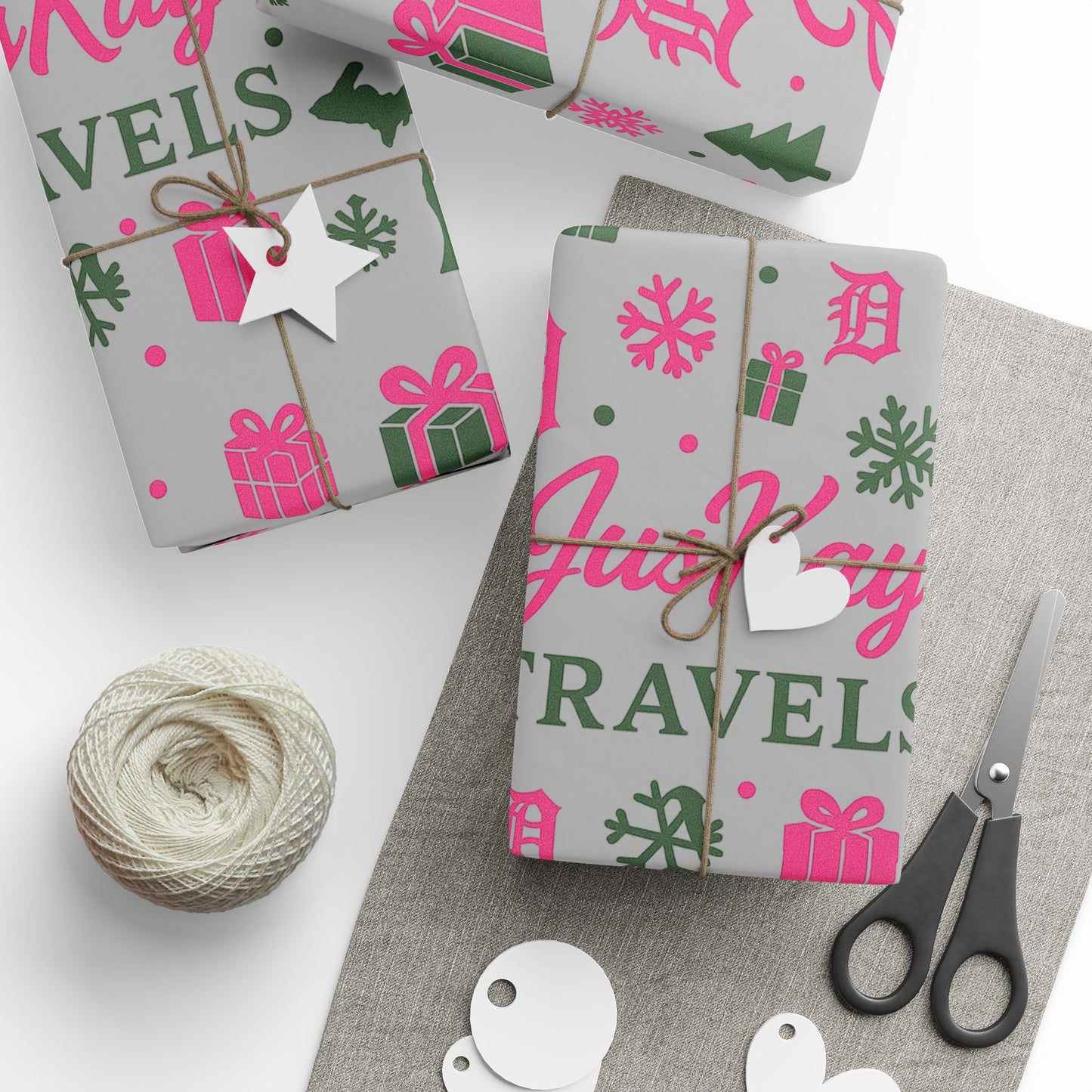 Michigan | Holiday Wrapping Paper | JusKay Travels Design