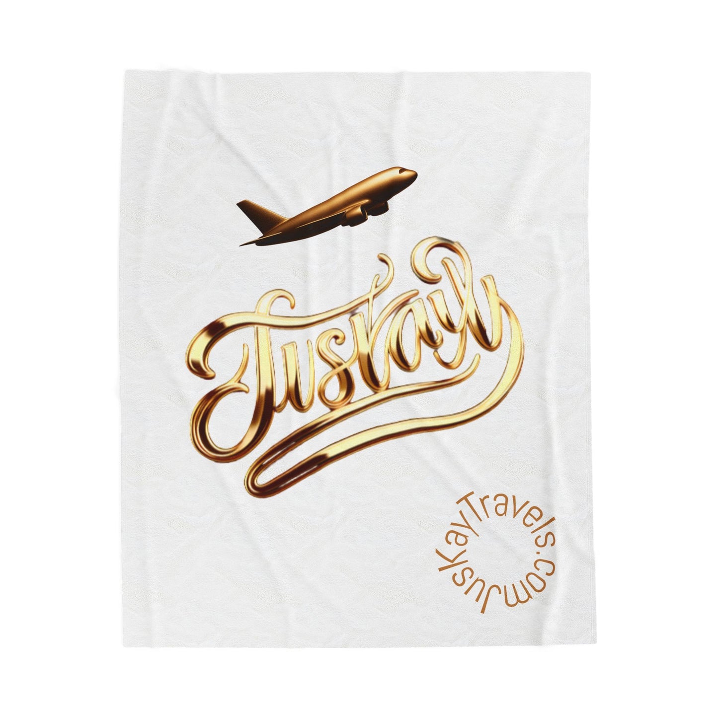 Plush Travel Blanket - Juskay Design (White)