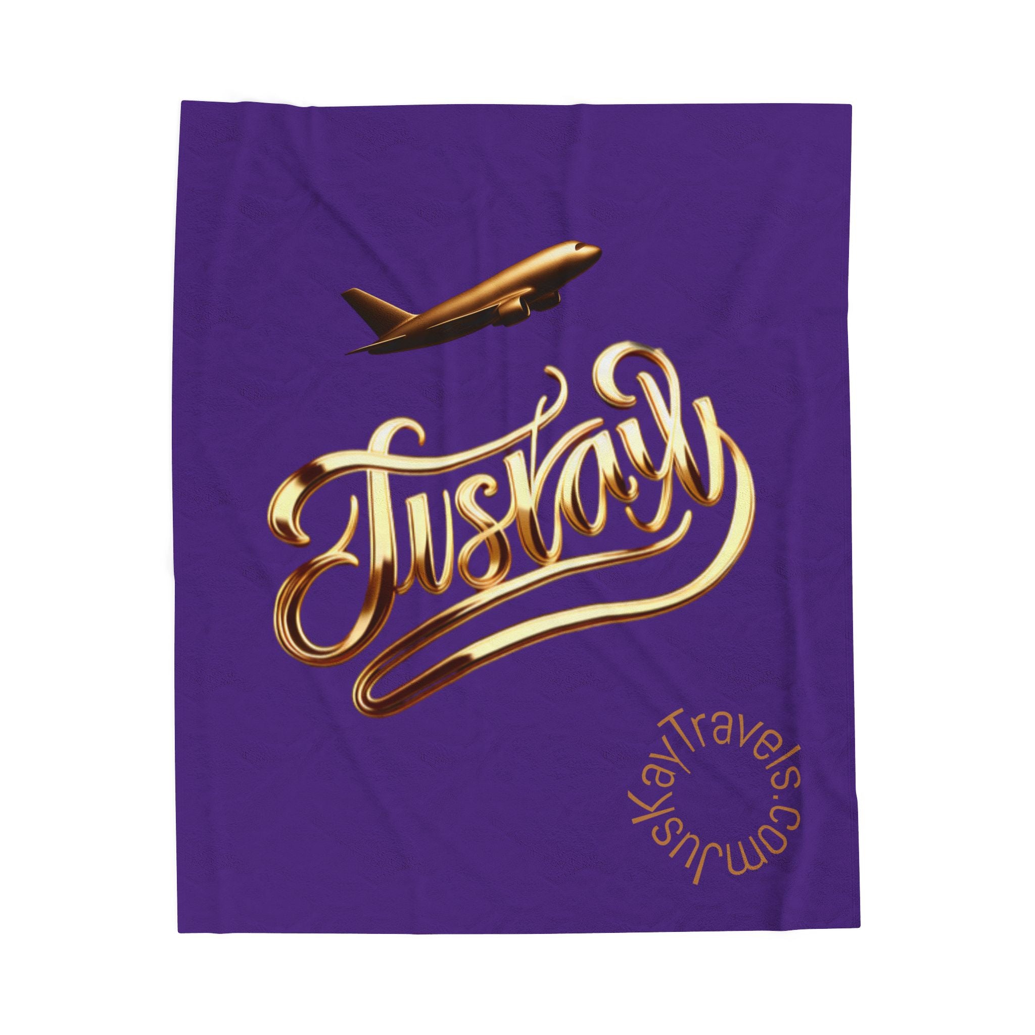 Plush Travel Blanket - Juskay Design (Purple)
