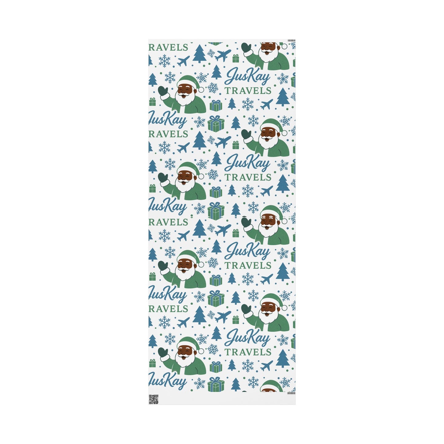 Black Santa | Holiday Wrapping Paper | JusKay Travels Design