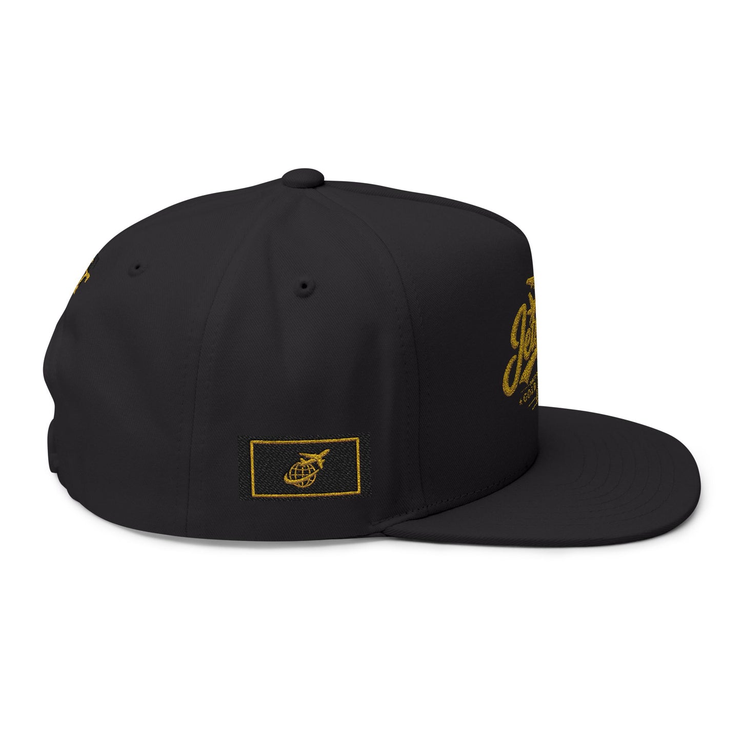 Jetsetter | Gold Edition | Flat Bill Cap - Embroidered Travel Hat