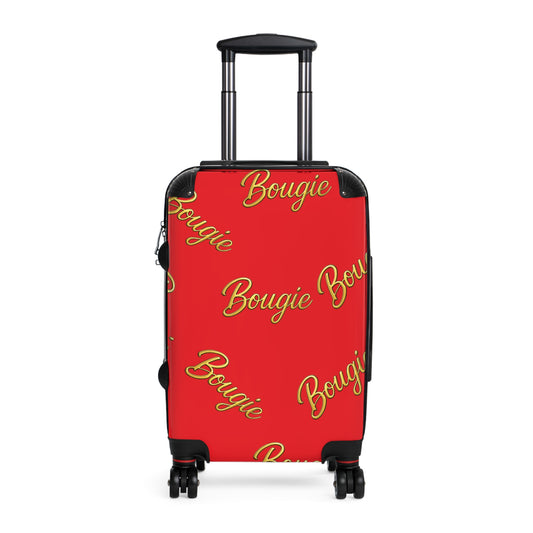 Bougie JusKay Script Carry-On Suitcase — Red Travel Luggage