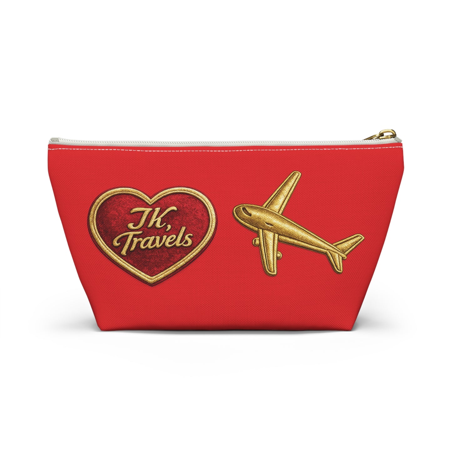Wanderlust JusKay Red Accessory Pouch — T‑Bottom Makeup Bag