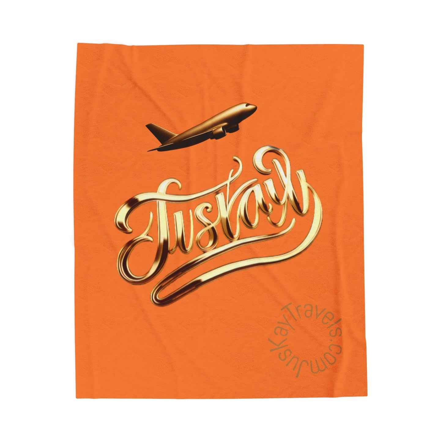 Plush Travel Blanket | JusKay Design (Orange)