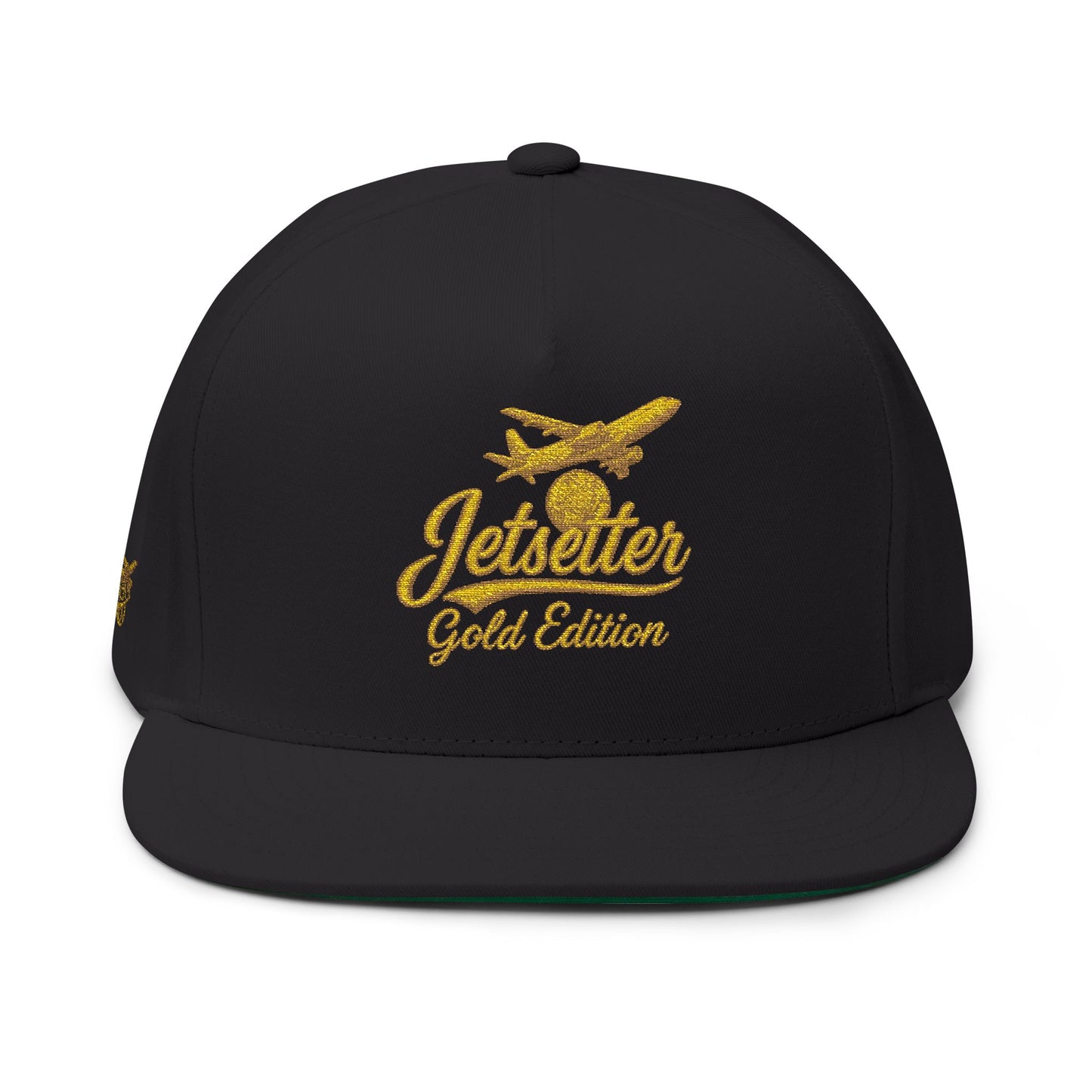 Jetsetter | Gold Edition | Flat Bill Cap - Embroidered Travel Hat
