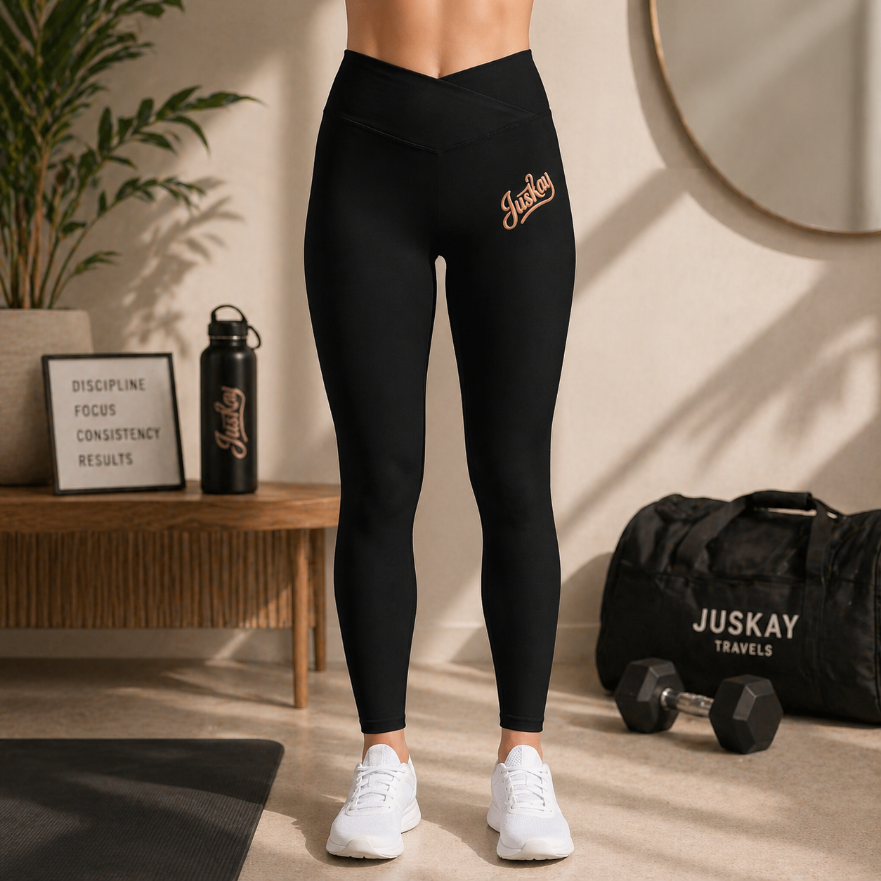 Women's Luxe Bra — Embroidered 'JusKay' Logo Crop Bralette