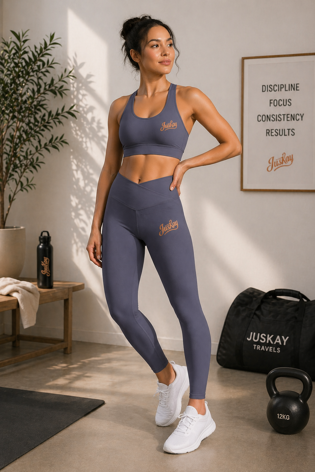 Women's Luxe Bra — Embroidered 'JusKay' Logo Crop Bralette