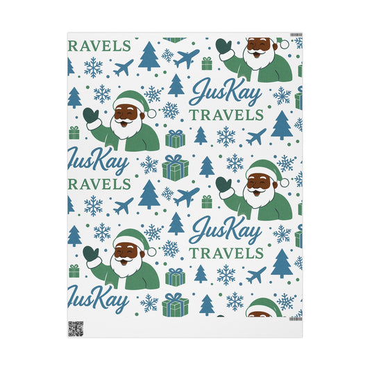 Black Santa | Holiday Wrapping Paper | JusKay Travels Design