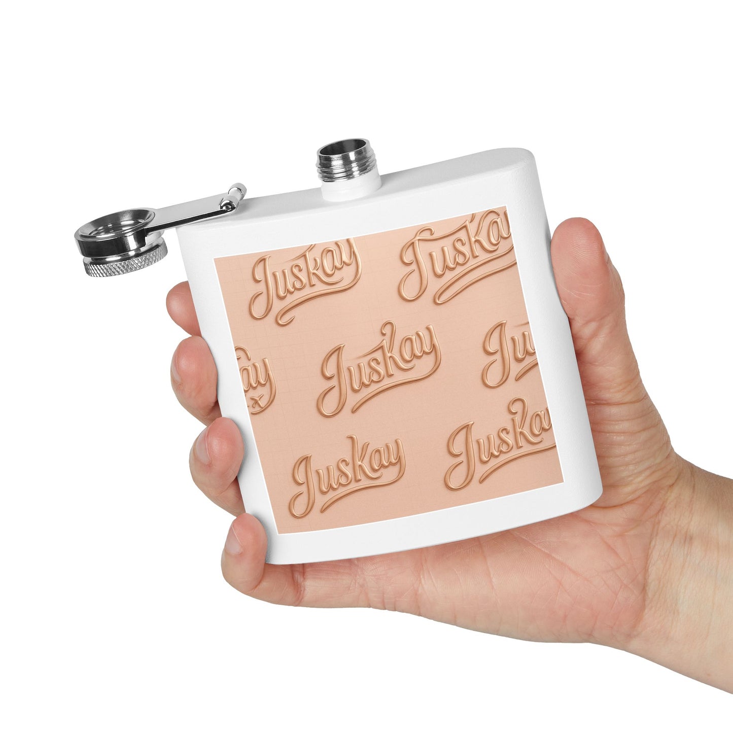 Stainless Steel Flask 6oz Luxe Pattern | JusKay Design