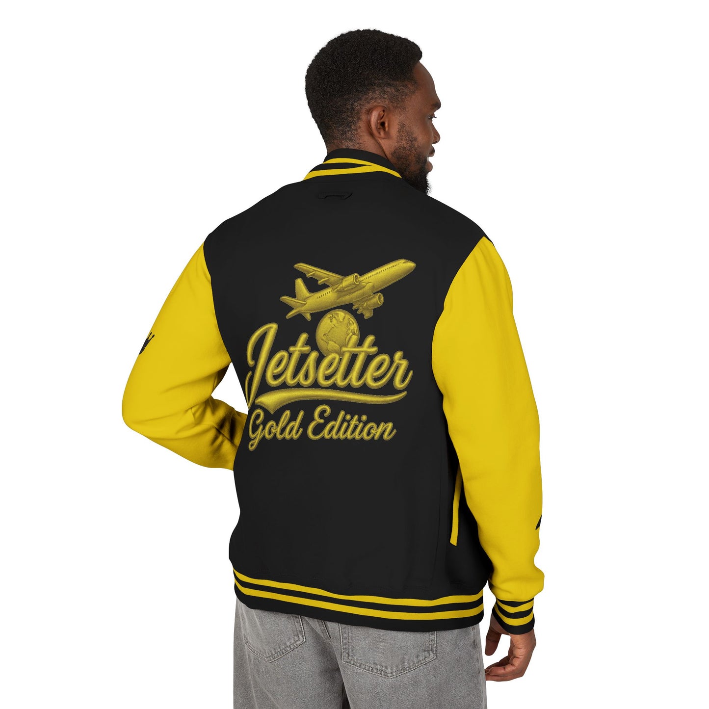 Jetsetter | Gold Edition | Heavyweight Letterman Jacket - JusKay Design