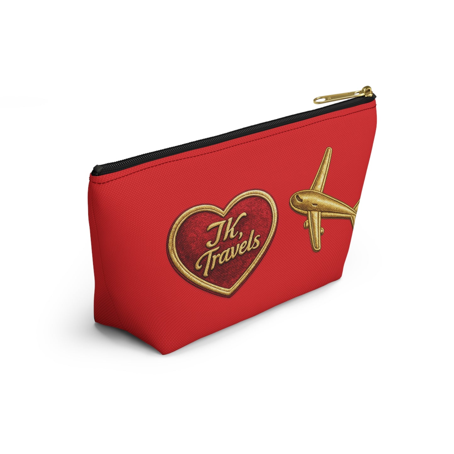 Wanderlust JusKay Red Accessory Pouch — T‑Bottom Makeup Bag