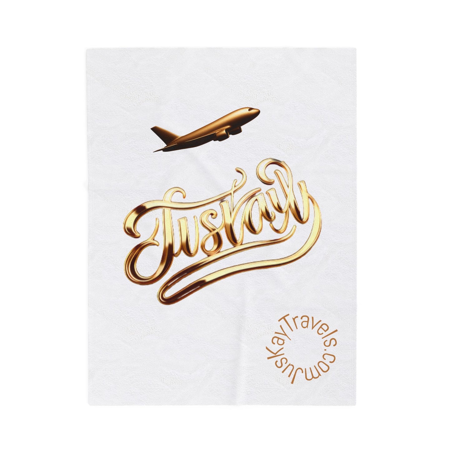 Plush Travel Blanket - Juskay Design (White)