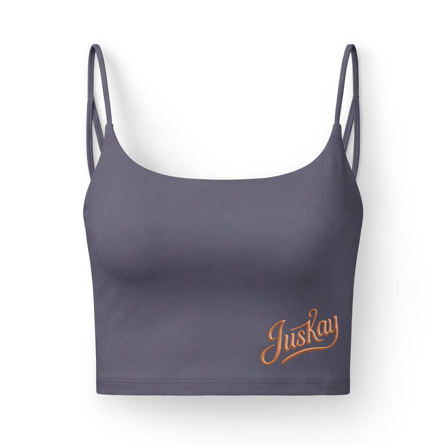 Women's Luxe Bra — Embroidered 'JusKay' Logo Crop Bralette