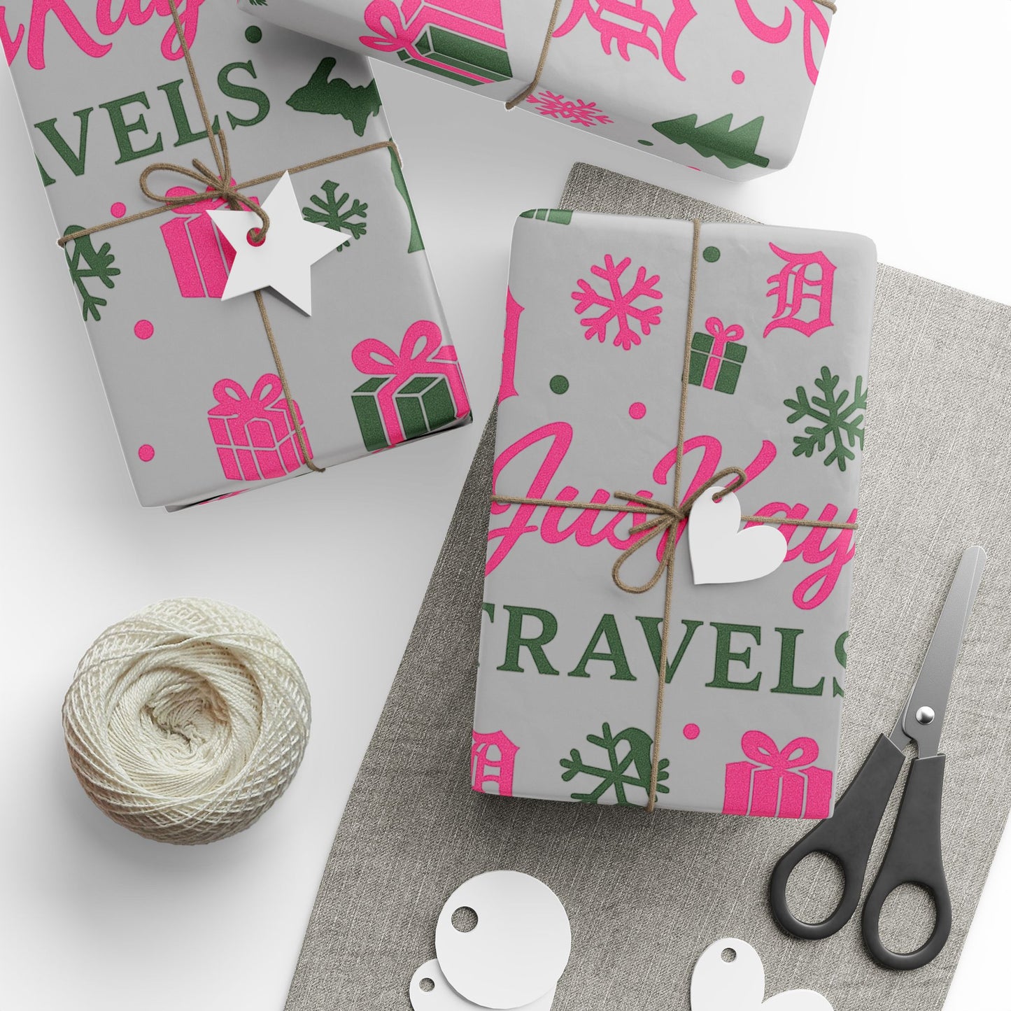 Michigan | Holiday Wrapping Paper | JusKay Travels Design