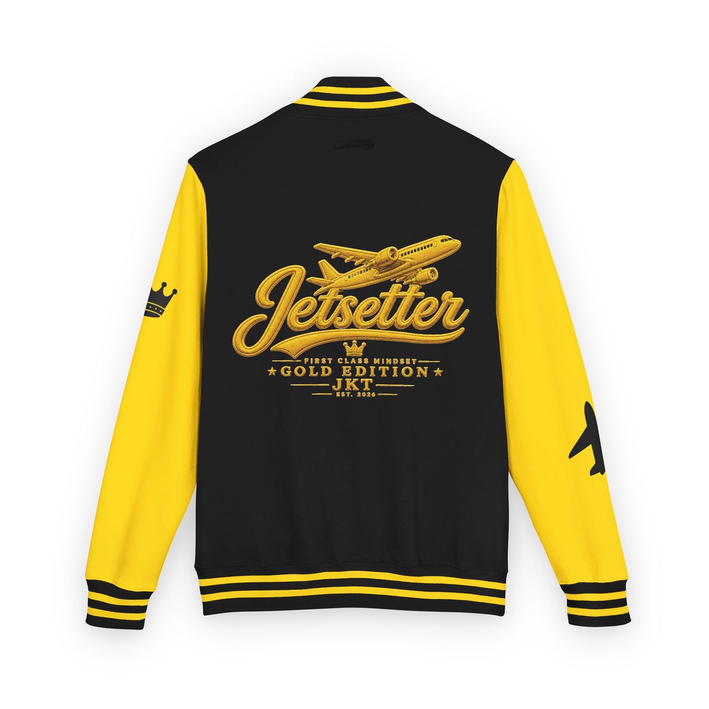 Jetsetter | Gold Edition | Heavyweight Letterman Jacket - JusKay Design