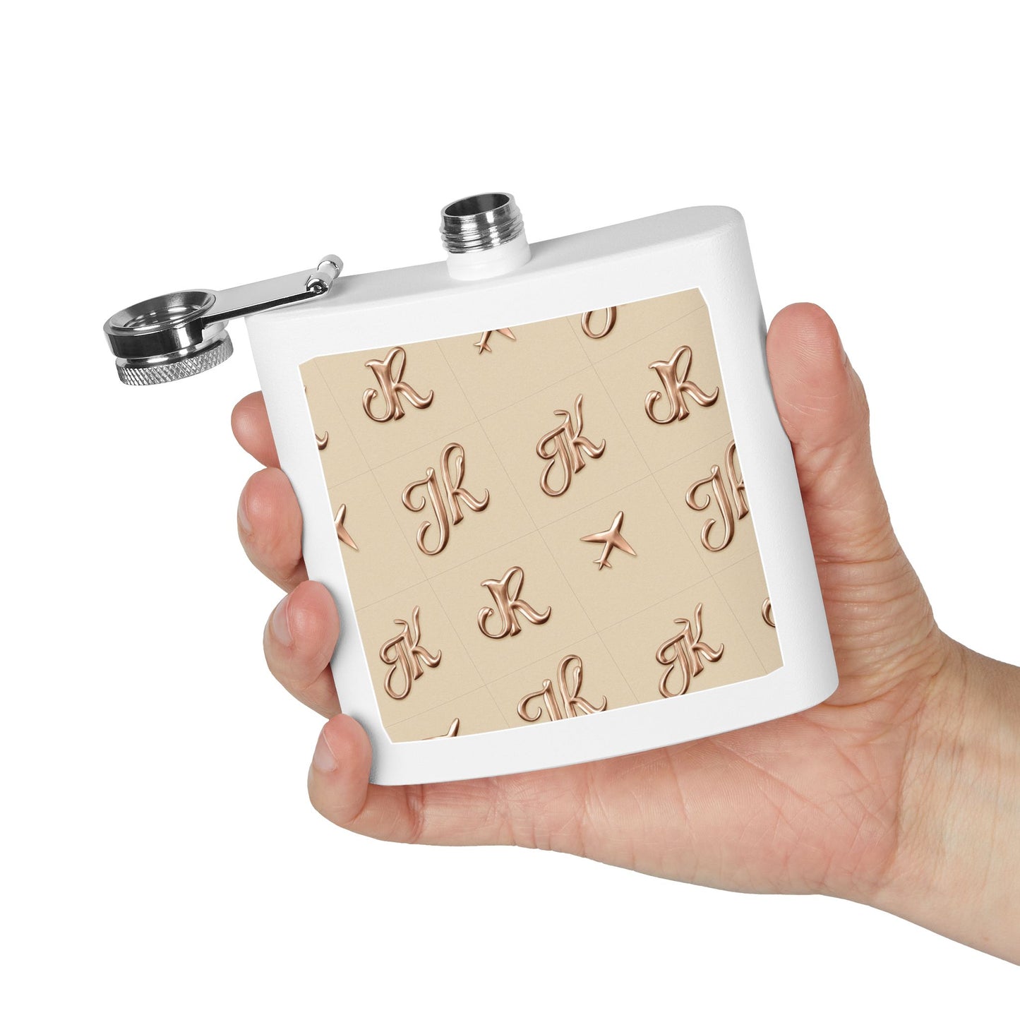 Stainless Steel Flask 6oz Luxe Pattern | JusKay Design