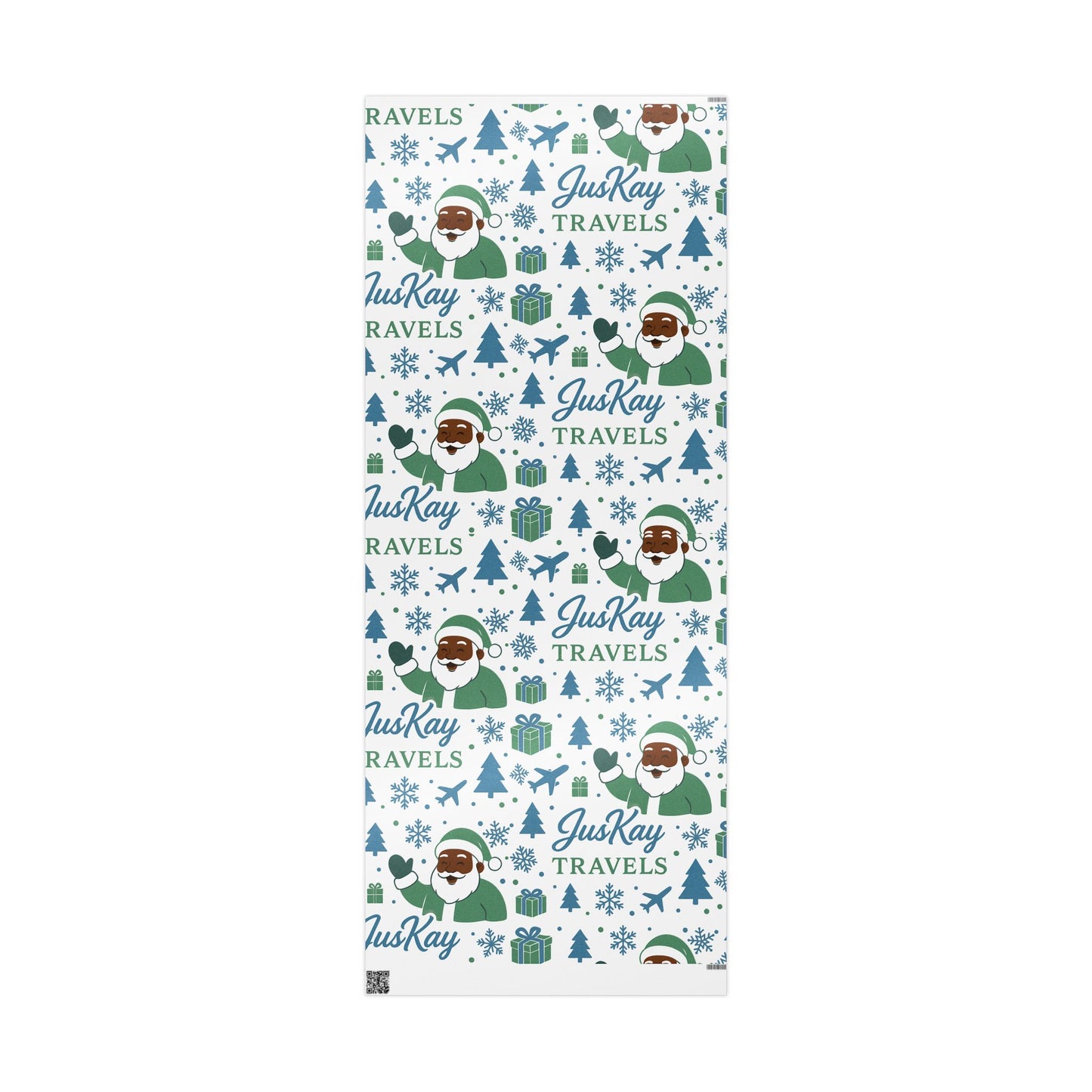 Black Santa | Holiday Wrapping Paper | JusKay Travels Design