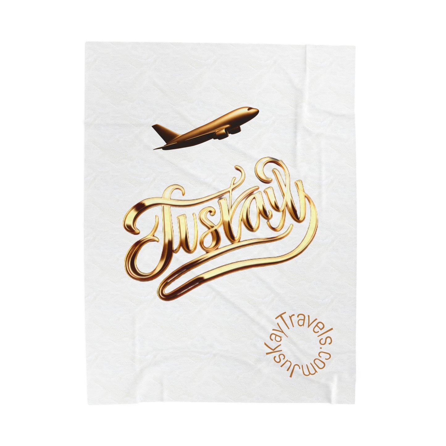 Plush Travel Blanket - Juskay Design (White)