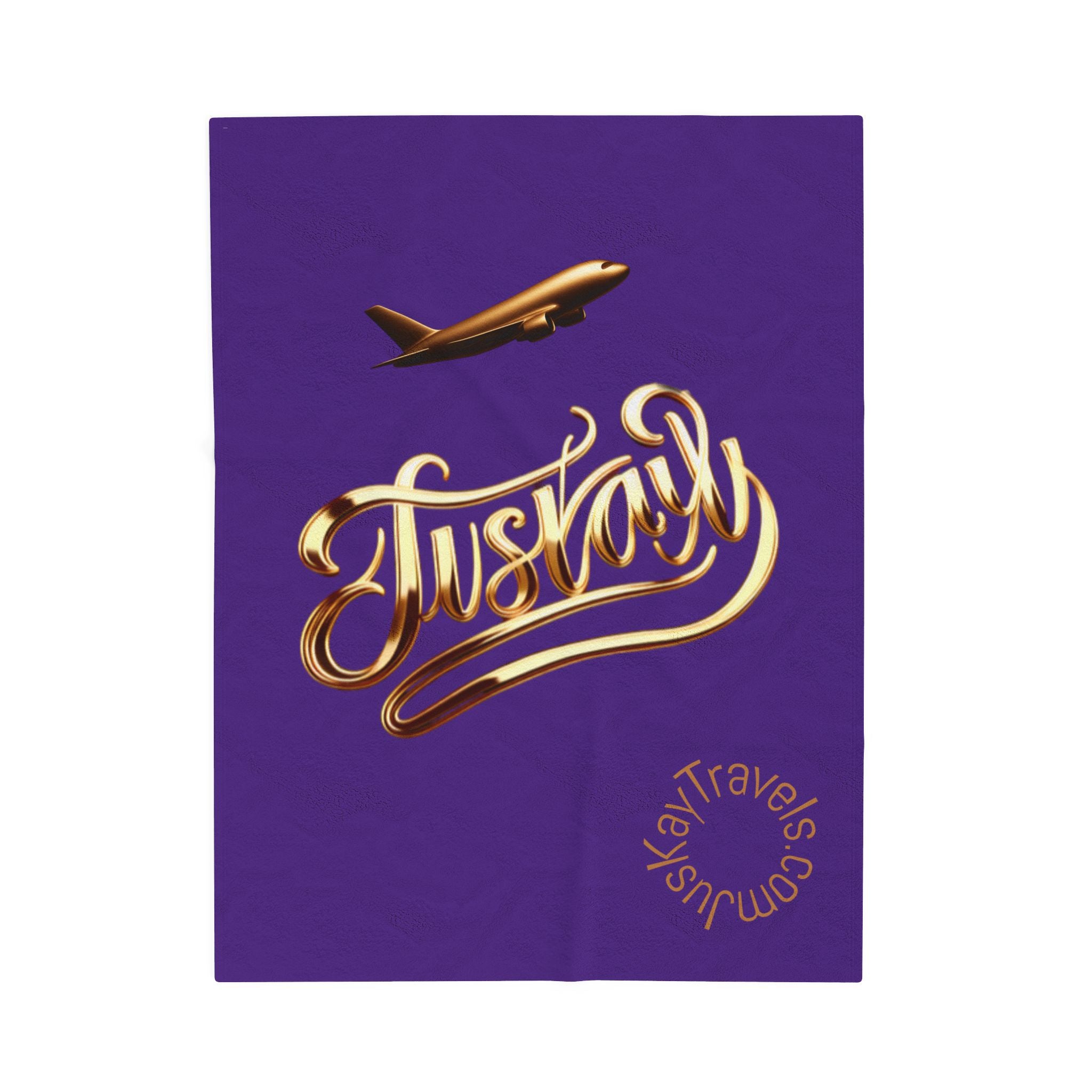 Plush Travel Blanket - Juskay Design (Purple)