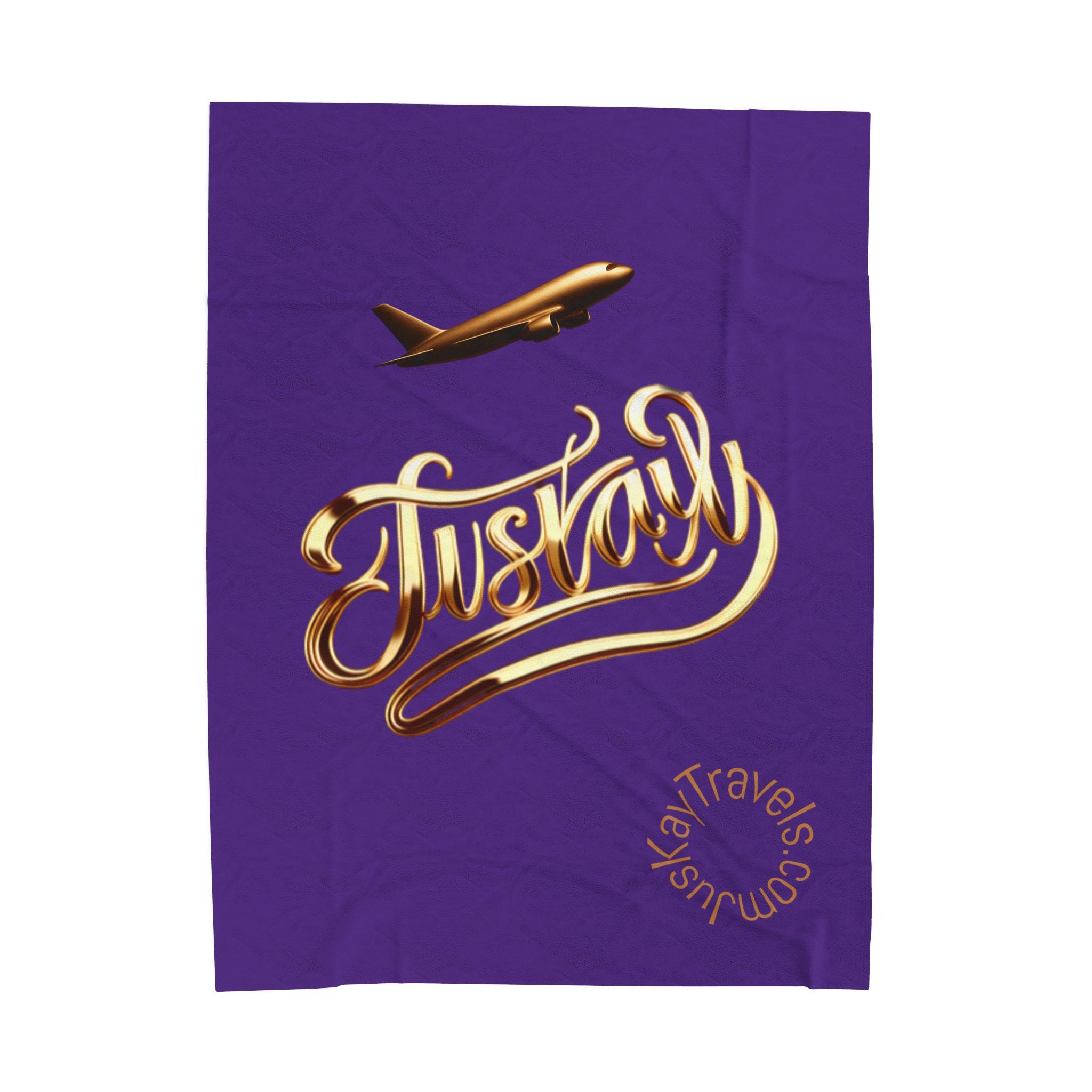 Plush Travel Blanket - Juskay Design (Purple)
