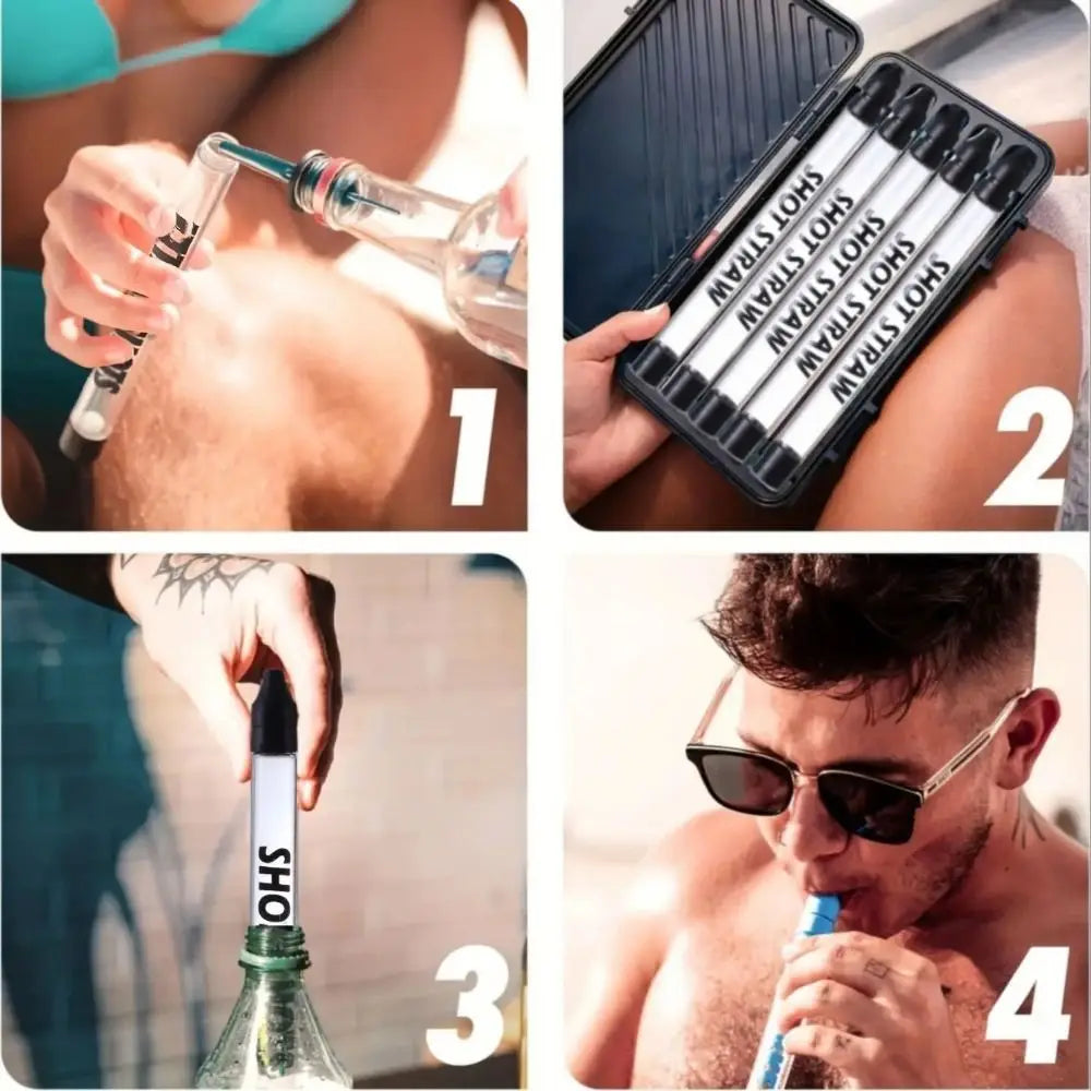 Shot Straw Reusable Glasses Tumbler