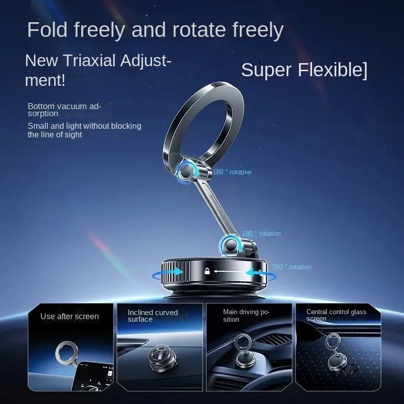 New foldable vacuum magnetic phone holder