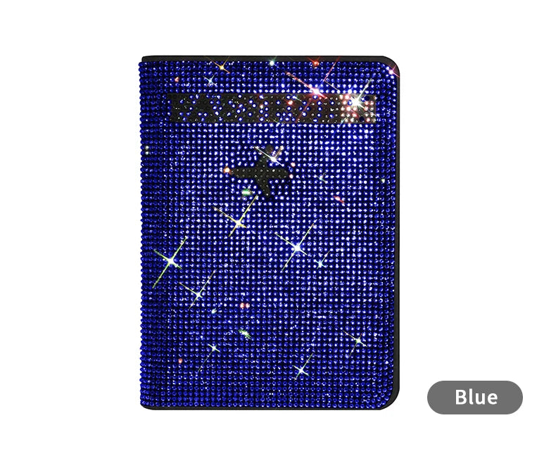 Bling Passport Holder Travel Card Case Diamond