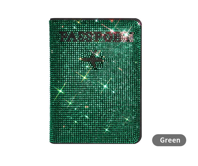 Bling Passport Holder Travel Card Case Diamond