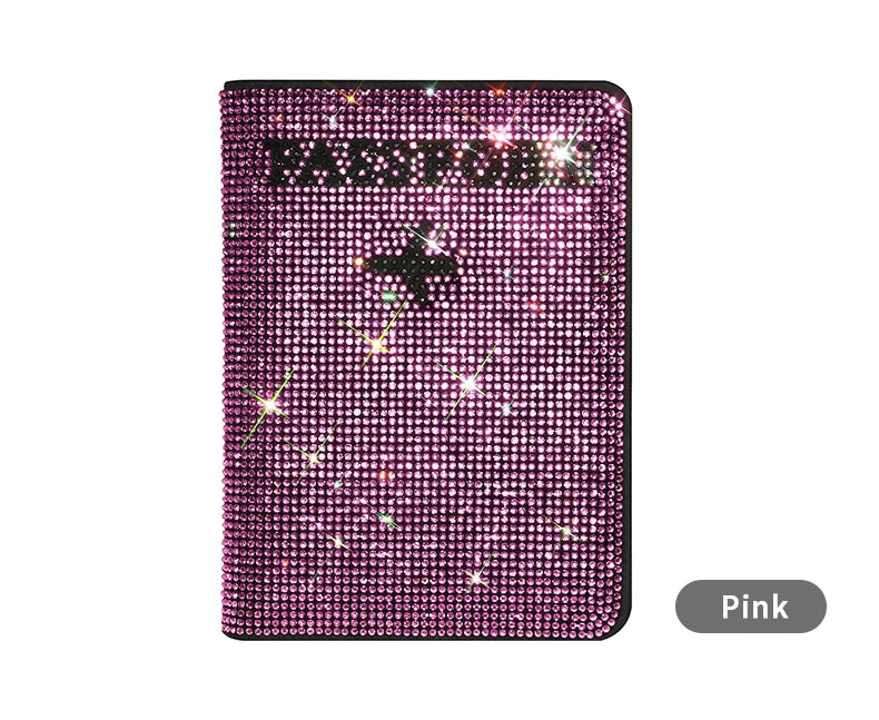 Bling Passport Holder Travel Card Case Diamond
