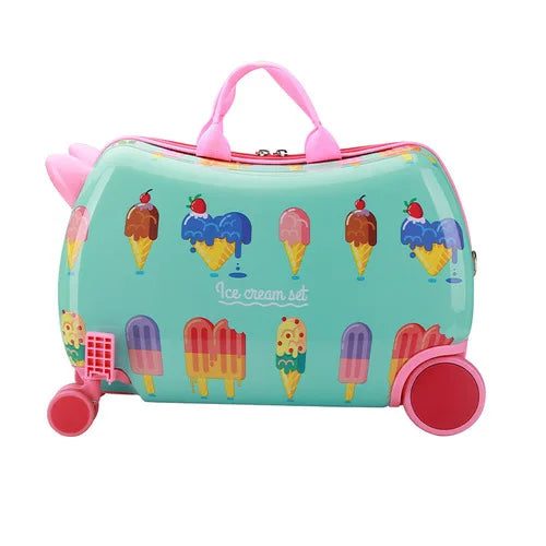 Kids Luggage Riding Travel Bag Suitcase